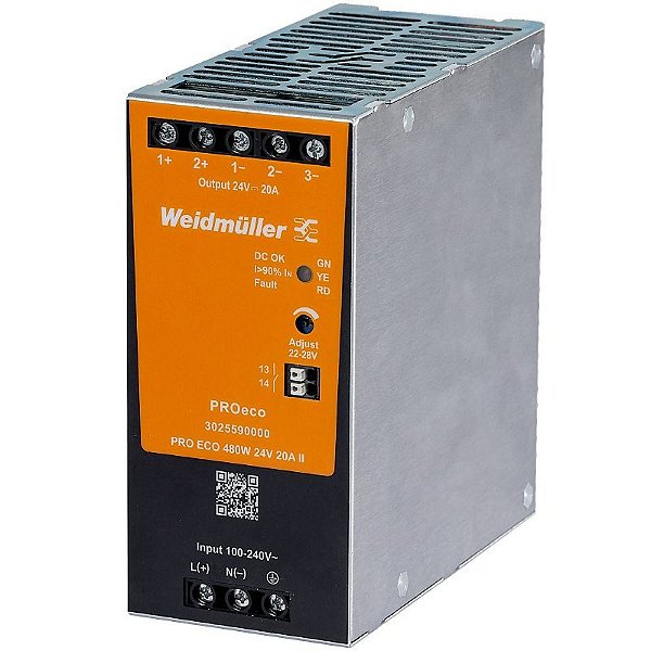 WEIDMULLER Fonte Chaveada PRO ECO 24VCC 20A 480W 3025590000