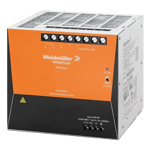 WEIDMULLER Fonte Chaveada PRO MAX3 Trifásica 24VCC 40A 960W 1478200000