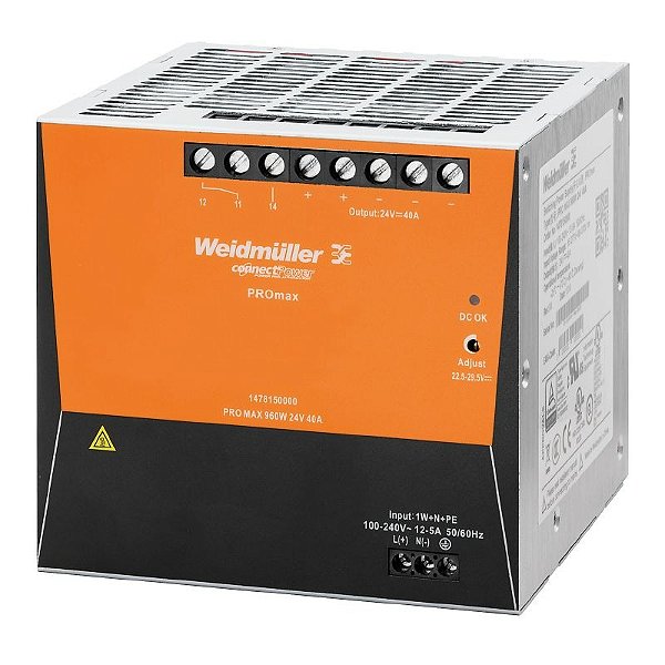 WEIDMULLER Fonte Chaveada PROMAX 48VCC 20A 960W 1478270000
