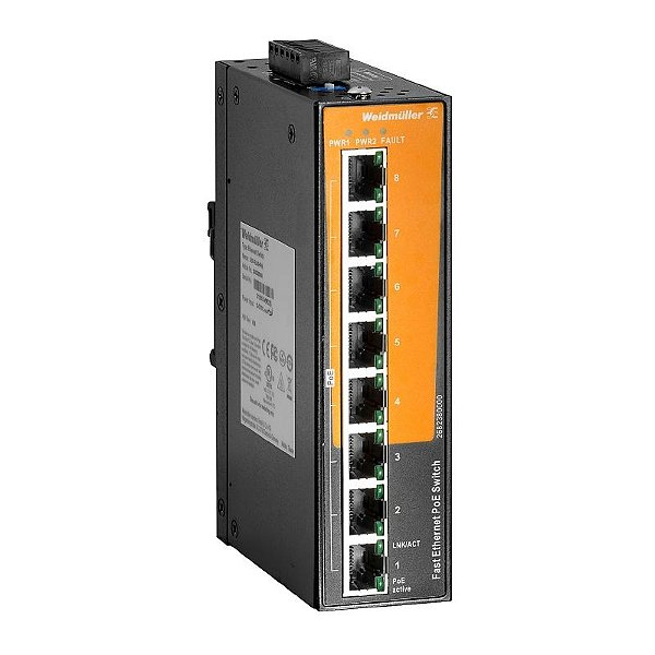 WEIDMULLER Switch não Gerenciável IE-SW-EL08-8POE 8 Portas 2682380000