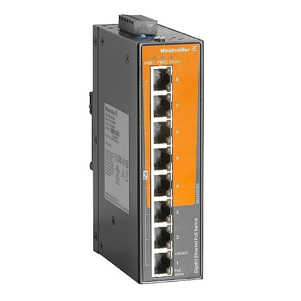 WEIDMULLER Switch não Gerenciável IE-SW-EL08-8GTPOE 8 Portas 2682400000
