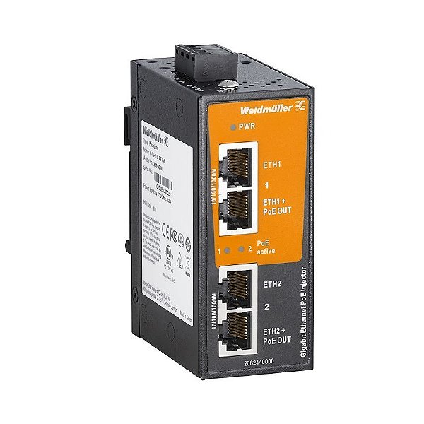 WEIDMULLER Switch não Gerenciável IE-INJ-EL02-2GTPOE 4 Portas 2682440000