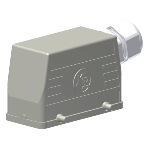 KAP PB16L – Carcaça Metálica para Conector Multipolar 16 Polos com Saída Lateral PG21 e Fixação por 2 Alavancas | Padrão EN