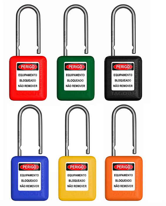 TAGOUT CAL140CD – Cadeado de Bloqueio Plástico Haste Alumínio 38 mm x 6,3 mm