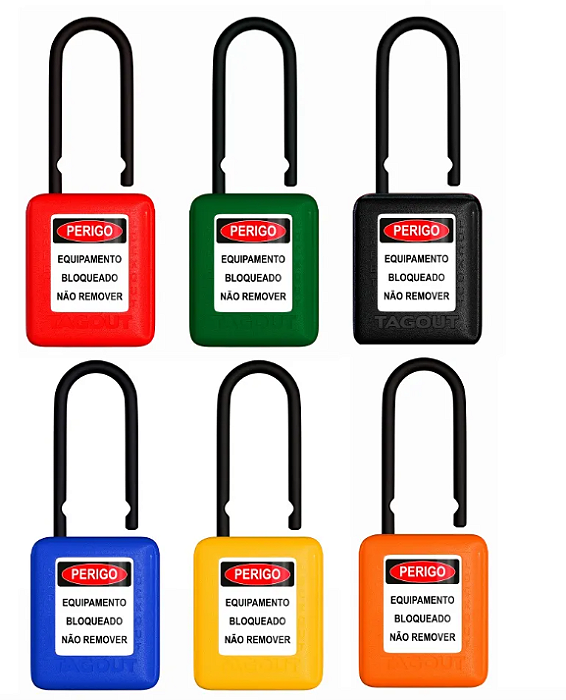 TAGOUT CP140CD – Cadeado de Bloqueio Plástico com Haste PVC 6,3 mm x 38 mm