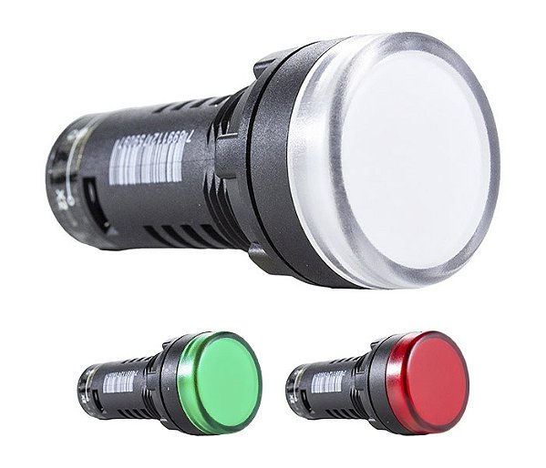 METALTEX L20-AB7-RG – Sinaleiro LED Bicolor Vermelho/Verde 22 mm 24 VCA/VCC