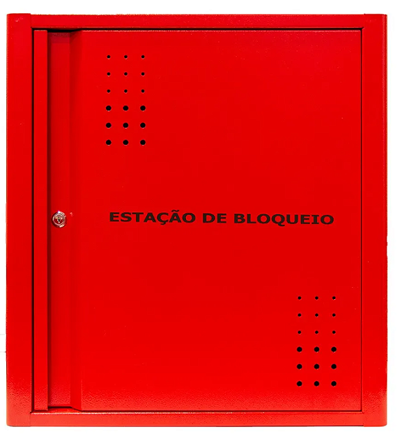 TAGOUT EBAG – Estação de Bloqueio Vermelha em Aço Grande Com 30 Ganchos | Sem Visor