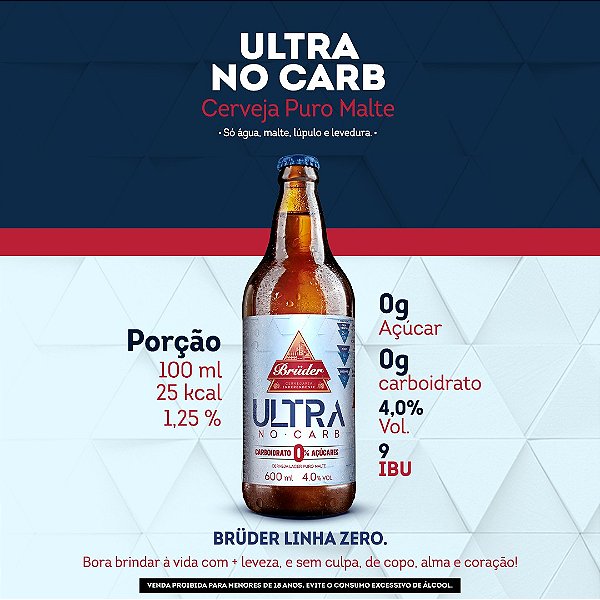 Compre 5 caixas (15 un.) Cerveja Low Carb Bruder ULTRA leve + 1 caixa GRATIS (15un.)