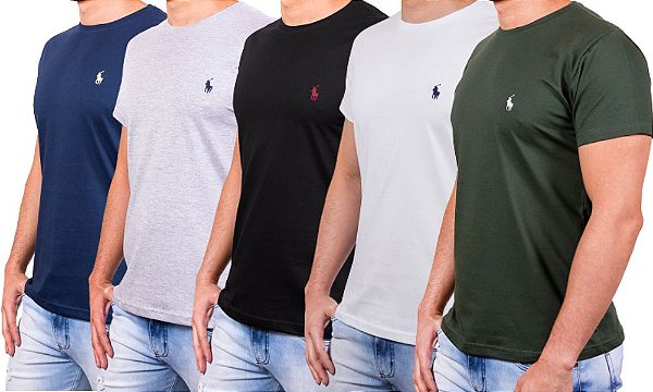 Kit 5 Camisetas Masculinas - Da Polo - MenCompany - Homem no Estilo