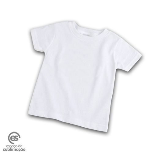 Camiseta de Poliéster Infantil Branca - Espaço da Sublimação - Tudo para  sublimação e transfer