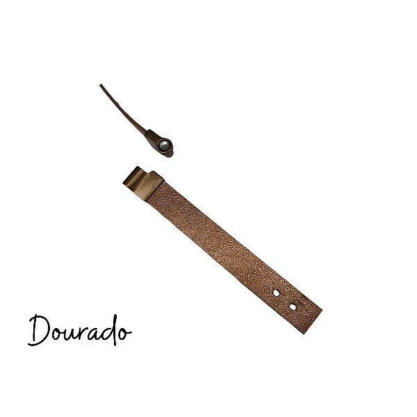 Fecho Imã Ouro Velho Altero com Couro