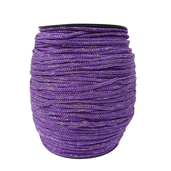 Fio Náutico 4mm HassTextil-Roxo com Lurex Prata