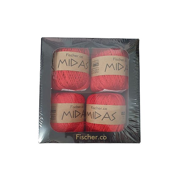 Kit Fio Midas 4 rolos 162 mts - Cor Vermelho - Fischer