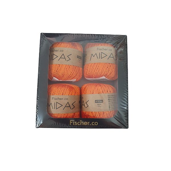 Kit Fio Midas 4 rolos 162 mts - Cor Laranja - Fischer