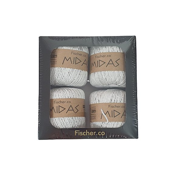 Kit Fio Midas 4 rolos 162 mts - Cor Cinza Claro - Fischer
