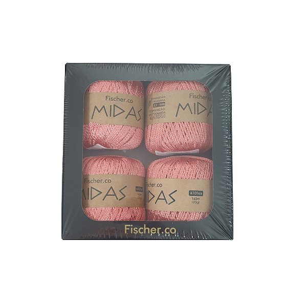 Kit Fio Midas 4 rolos 162 mts - Cor Goiaba - Fischer