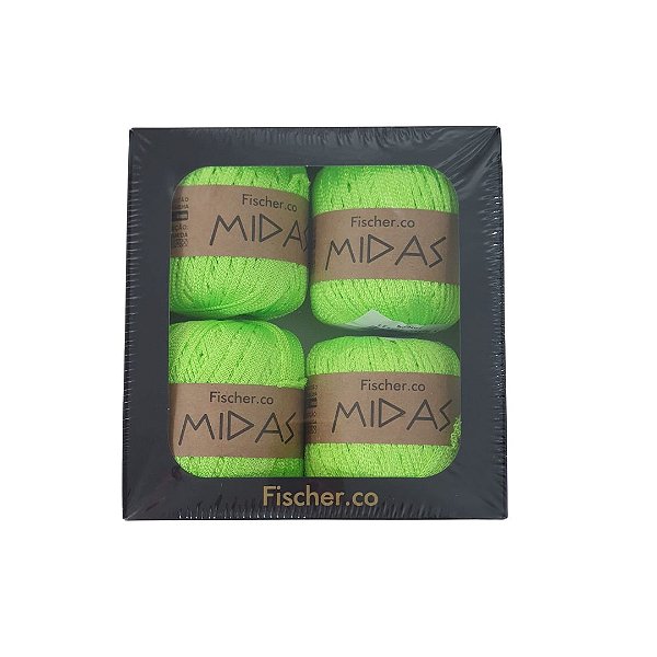 Kit Fio Midas 4 rolos 162 mts - Cor Verde Neon - Fischer