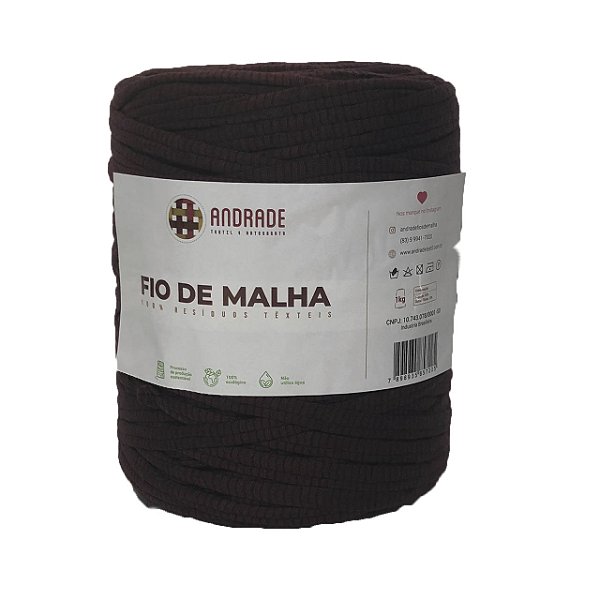 Fio de Malha Residual Andrade-Bordô Mescla Preto