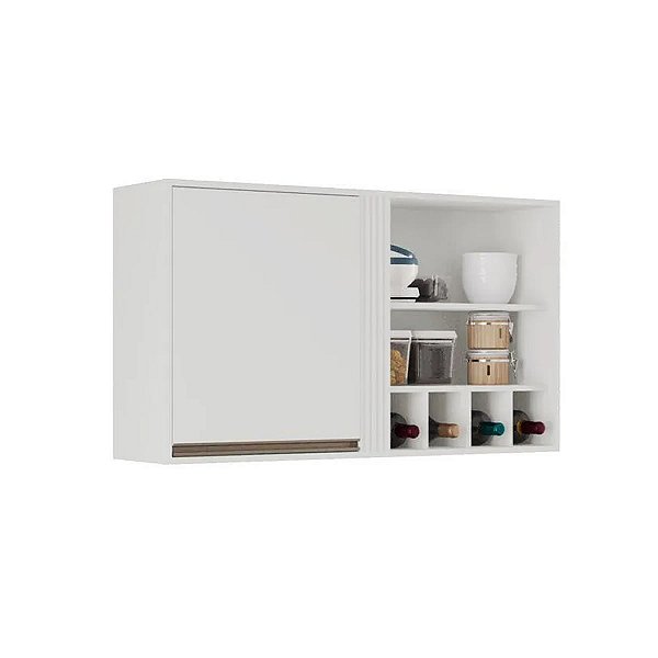 Armário Aéreo Pérola Com 1 PT Com Nicho - Sallêto Branco