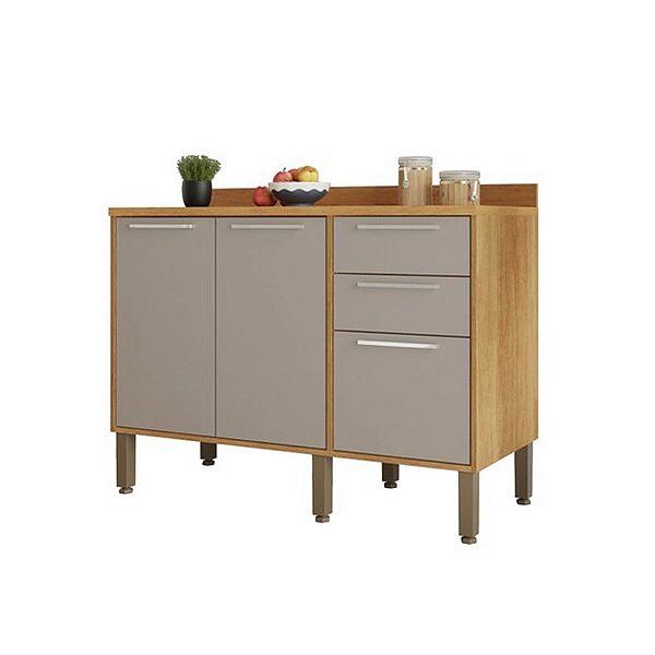 Balcão Cozinha Paris 1,20 - Sallêto Cinamomo/Off White