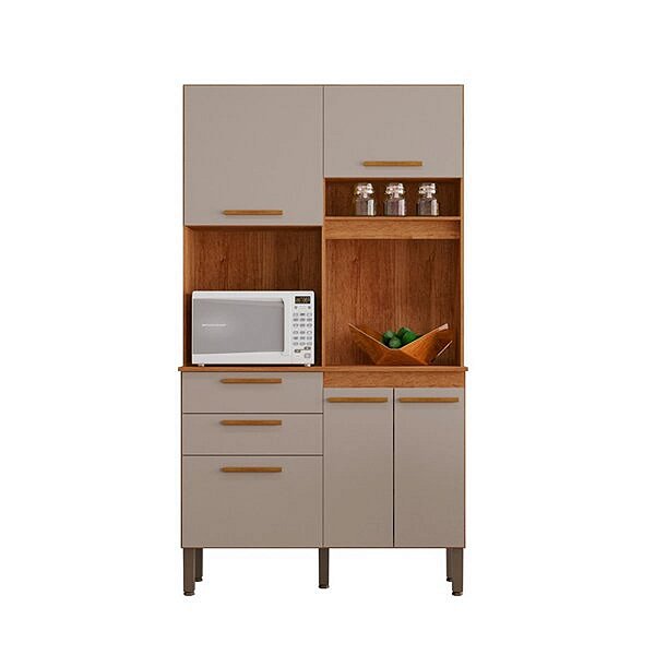 Cozinha Compacta Dubai - Sallêto Cinamomo/Off White