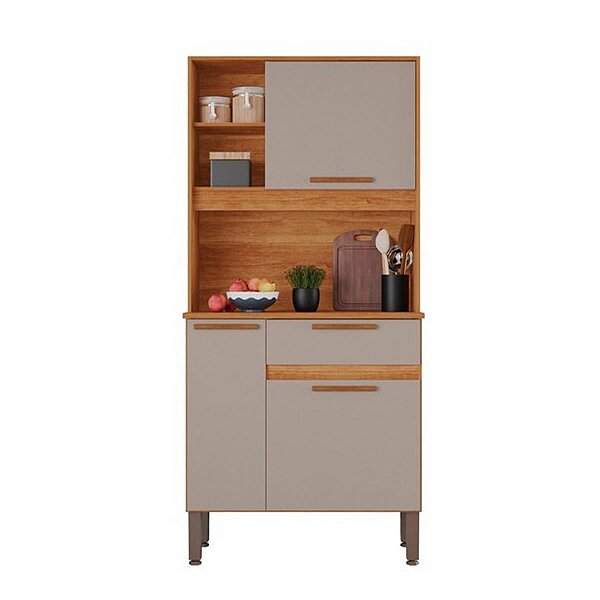 Kit De Cozinha Compacta Lia - Sallêto Cinamomo/Off White