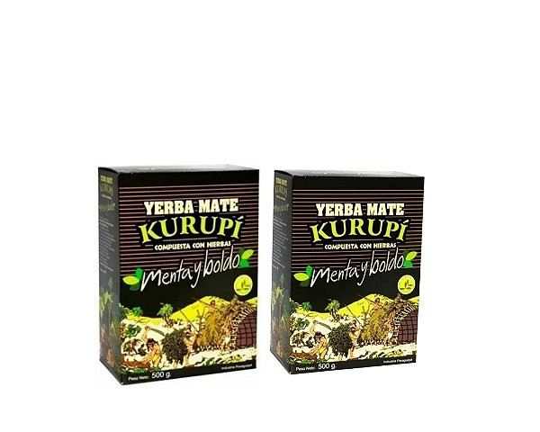 Kit 2 Erva mate de tereré Kurupi menta y boldo original
