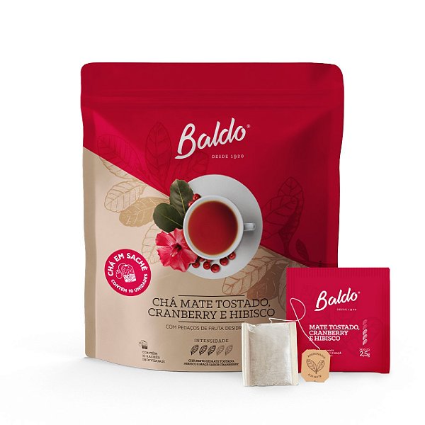 Chá Mate Tostado Baldo 2,5G Cranberry e Hibisco