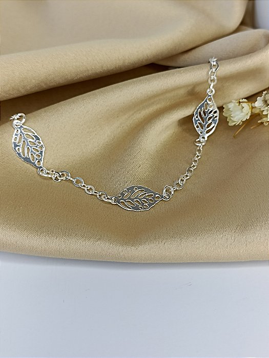 Pulseira Folha - Prata 925 - MP97-1984