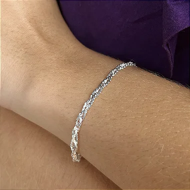 Pulseira Trançada Três Fios - Prata 925 - MP132-31188