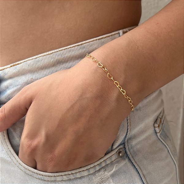 Pulseira Coração Vazado - Semijoia - 18K - MP182-1066