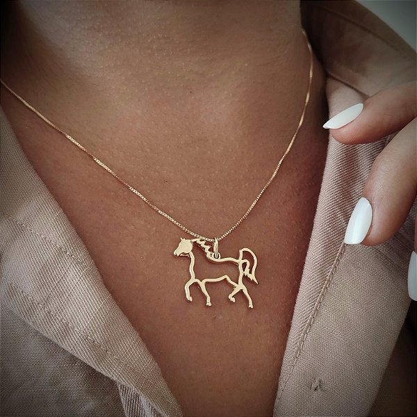 Gargantilha Cavalo - Semijoia 18k MC299-20120