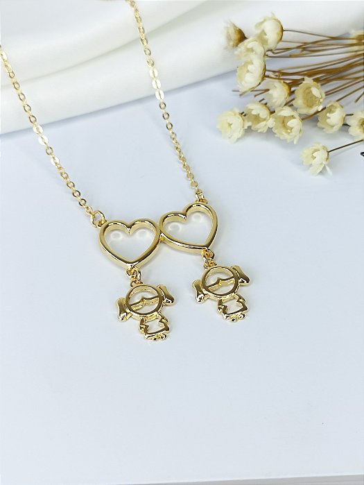 Gargantilha Filhas(Meninas) - Semijoia 18k - MC329-20120