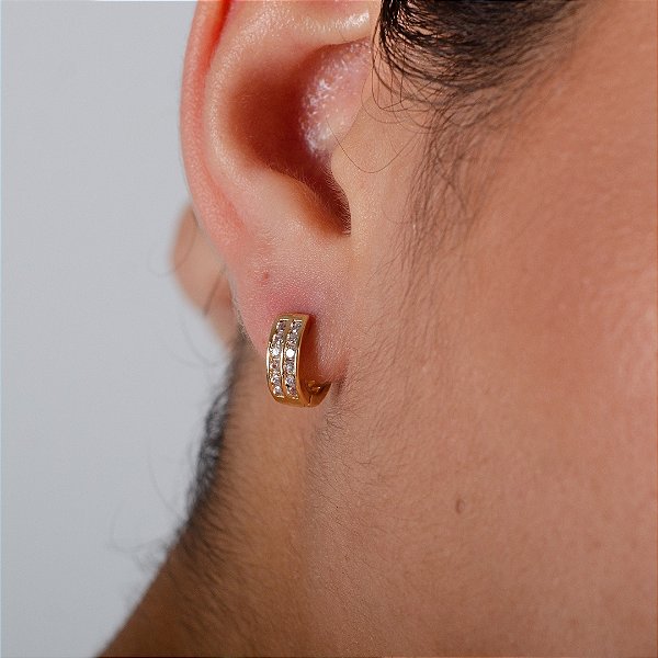 Argola Cravejada Dupla Semijoia 18k- MB414-960