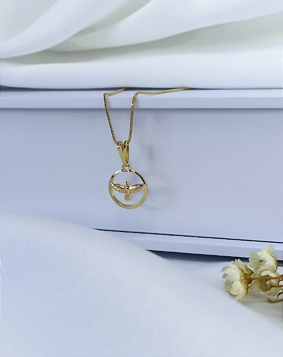 Gargantilha Espirito Santo Vazado Semijoia 18k - MC390-3180