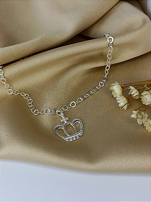 Pulseira Coroa Prata 925 - 18cm -  MP206-1984