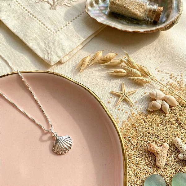 Gargantilha Concha Do Mar Prata 925 - 45 cm