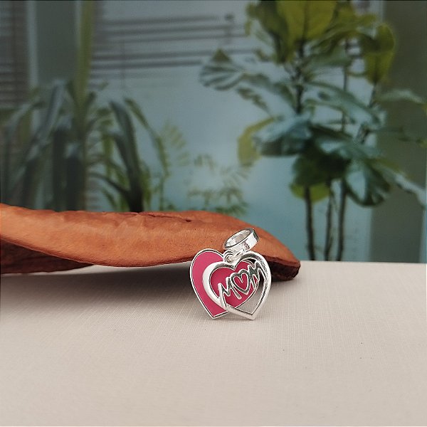 Berloque Coração Mom (Mãe) - Prata 925 - MBL48-25158
