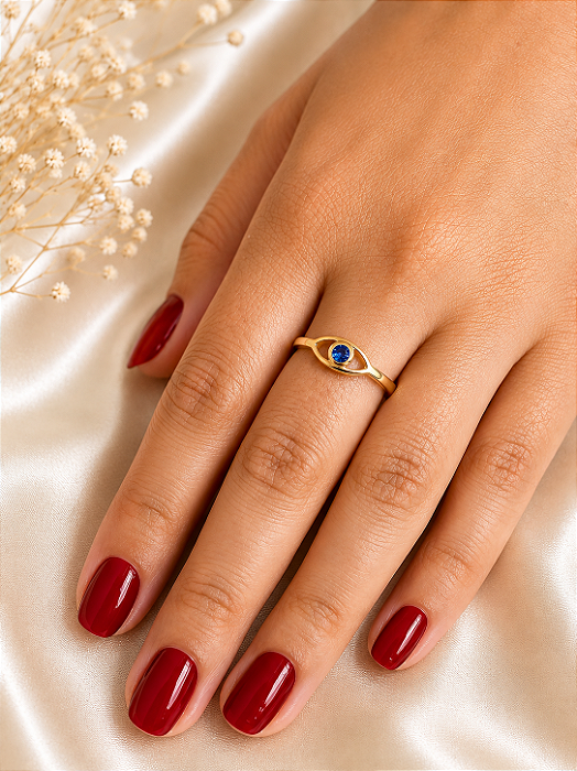 Anel Olho Grego - Semijoia 18k - MA116-990