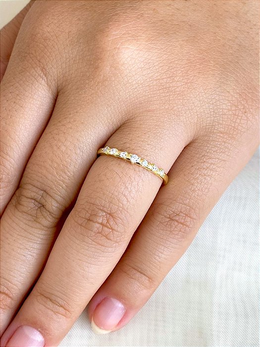 Anel Aparador Cravejado - Semijoia 18k - MA124-768