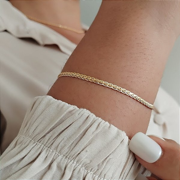 Pulseira Esteira - Semijoia 18k - MP828-08100