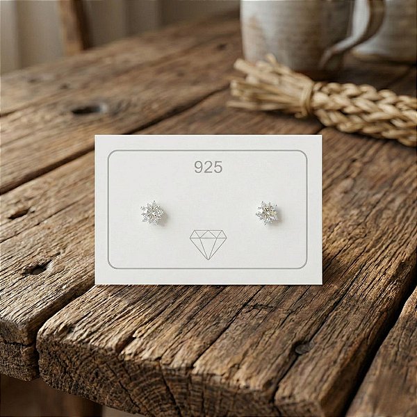 Brinco Zircônia Estrela - Prata 925 - 4mm - MB646-322