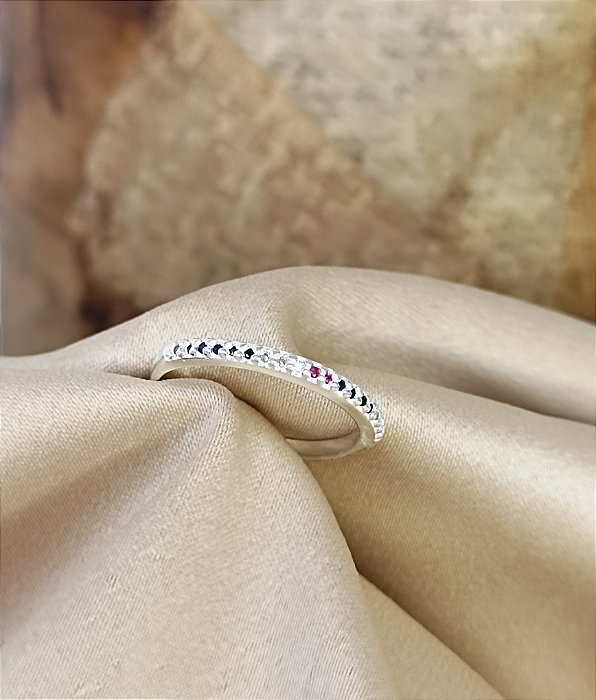 Anel Aparador Multicor - Prata 925 -MA145-1360