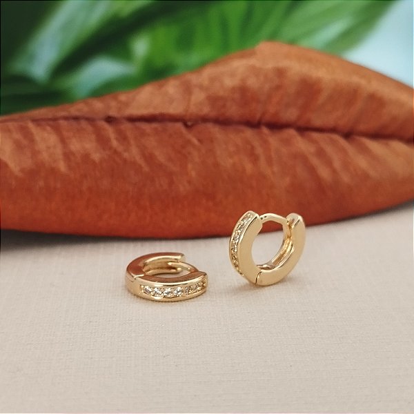 Argola Cravejada - Semijoia 18k - 9 mm - MB757-950