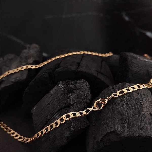 Corrente Masculina Elo Grumet - Semijoia 18k - 60 cm
