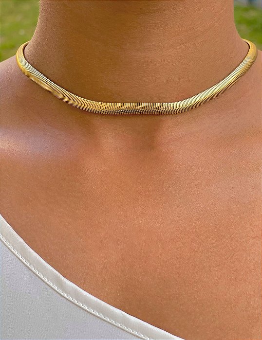 Gargantilha Lacraia - Semijoia 18k - 45 cm