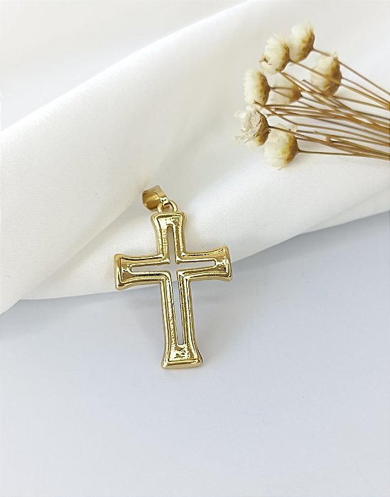Pingente Crucifixo - Semijoia 18k - MPI1227-985