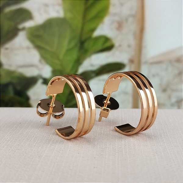 Argola Vazada 14 mm - Semijoia 18k - MB801-770