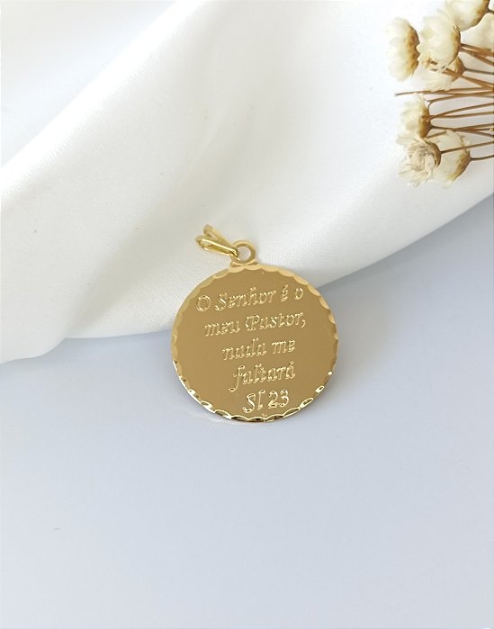 Pingente Medalha C/ Frase - Semijoia 18k - MPI245-772