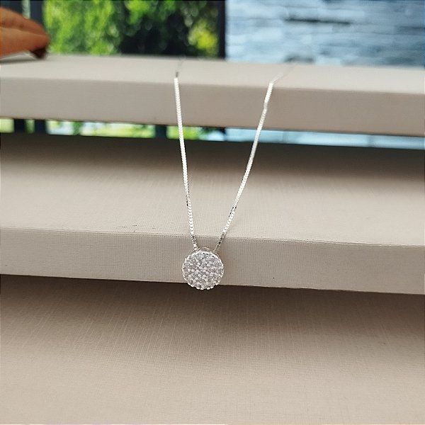Gargantilha Ponto De Luz Cravejada - Prata 925 - MC847-24144